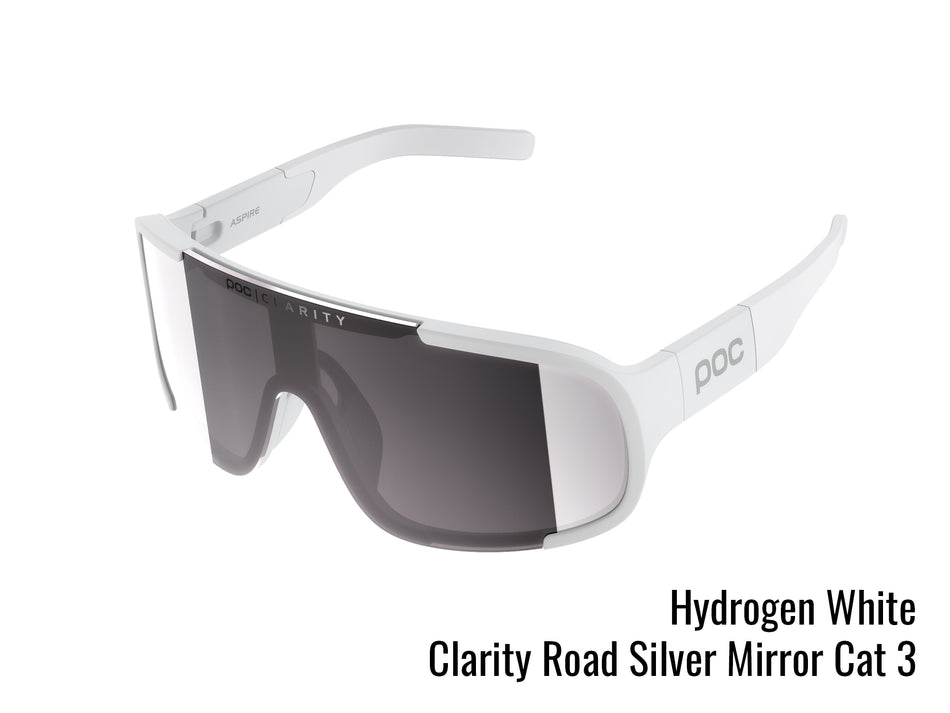 Poc cycling glasses white and silver.