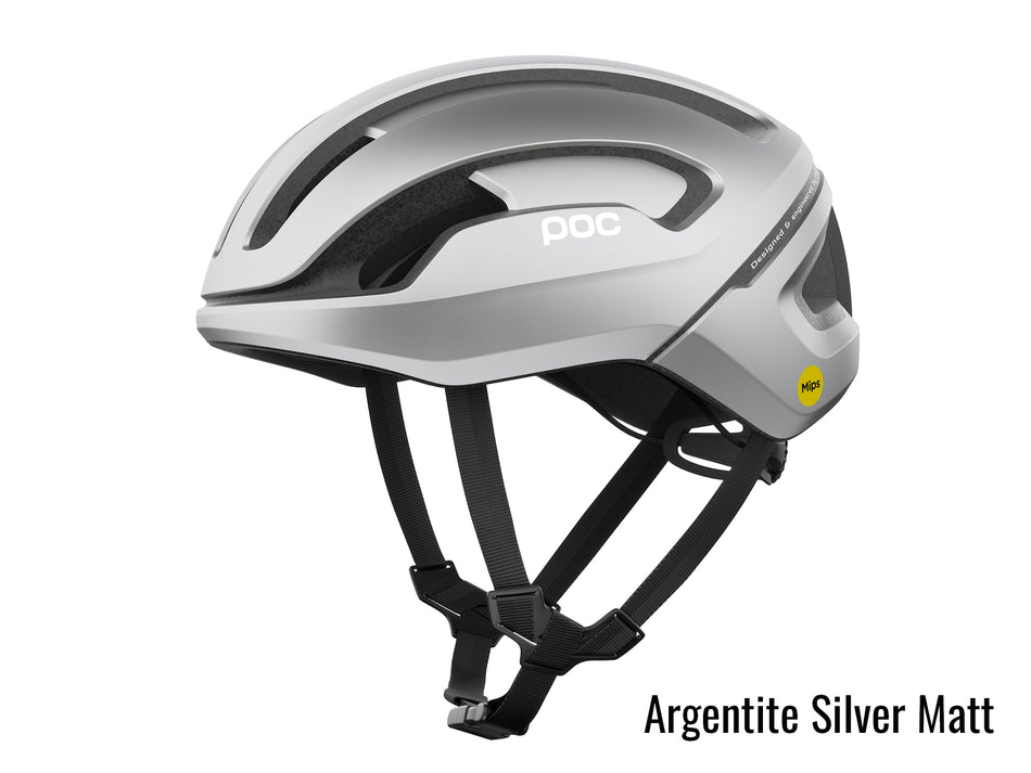 silver  poc road helmet 