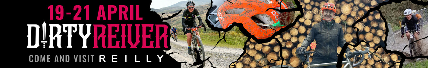 Dirty Reiver information with images of muddy cyclists on gravel bikes