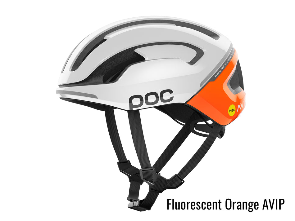 White and orange poc road helmet 