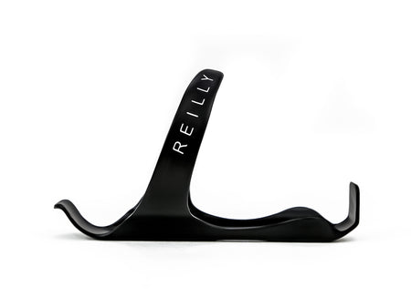 Reilly branded carbon bottle cage on white background 