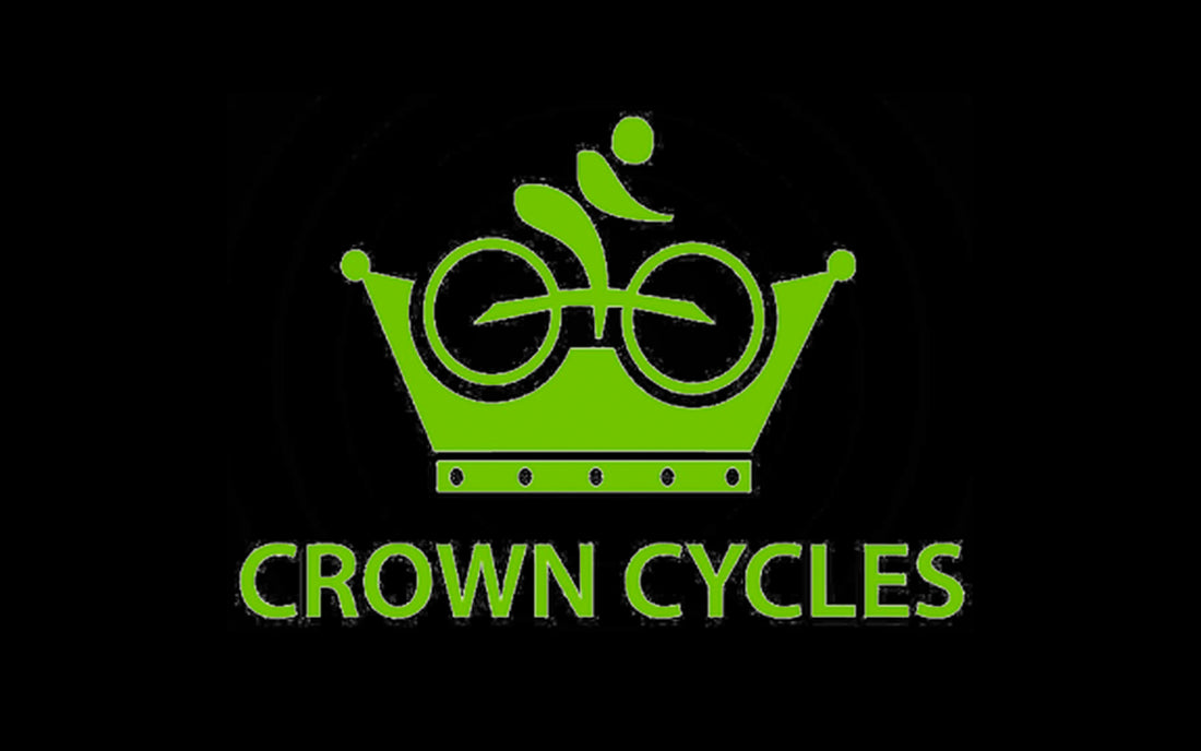 Crown logo with a cyclist encorporatedin the top of the crown