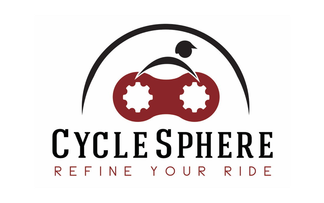 Logo with wording Cycle Spere and a bike with cog wheels 