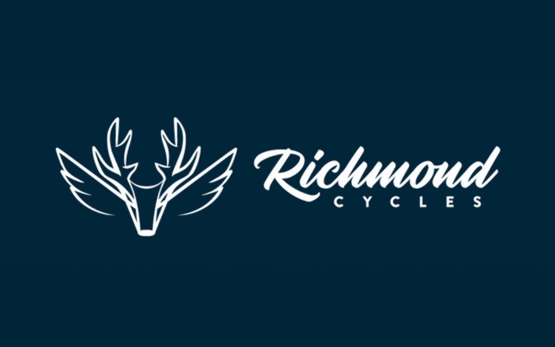 A hand drawn stag with the words Richmond cycles 