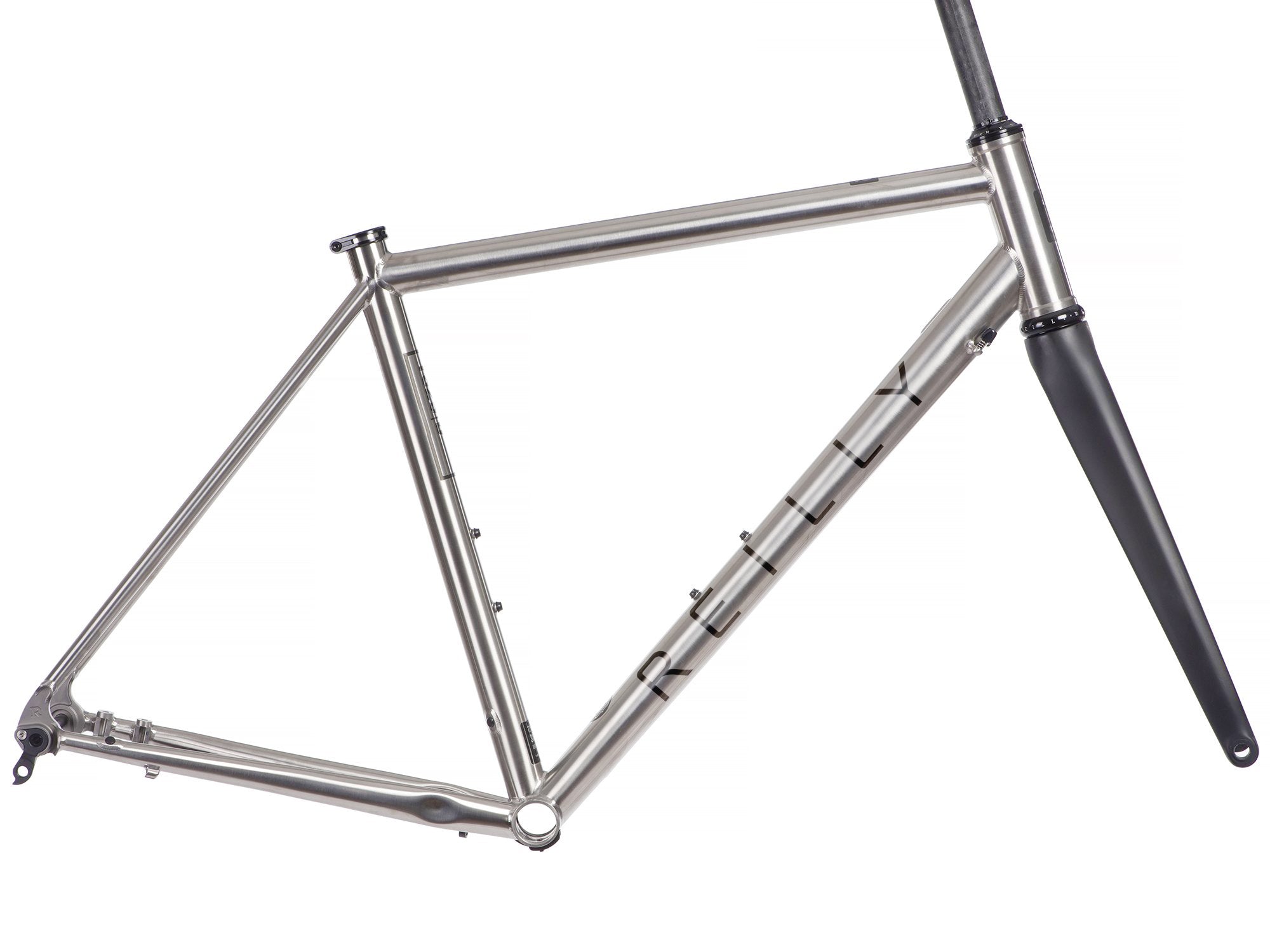 T640 titnaium road disc frameset with black decal.